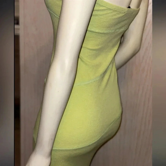 VIBRANT GREEN SEE YOU MONDAY STRAPLESS RIBBED MIDI DRESS SIZE LARGE - Picture 8 of 13